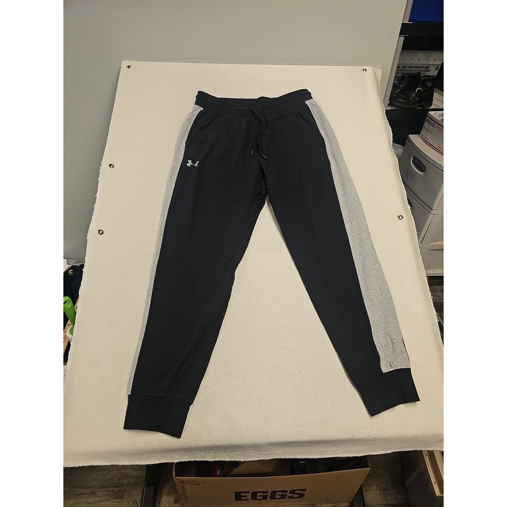 Under Armour Mens Joggers Black Gray Colorblock Loose Fit Sweatpants‎ Large